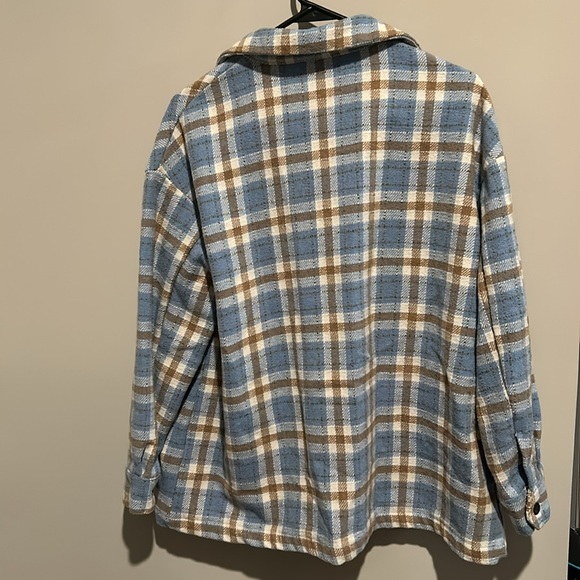 Blue & Tan Plaid Shacket - Picture 4 of 4